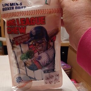 Big League Chew Men's Boxer Brief Baseball Size Large New